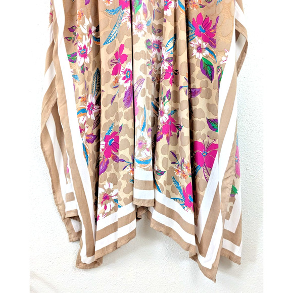 New Steve Madden One Size Duster Kimono floral stripe cardigan print long 4766 - Picture 3 of 5